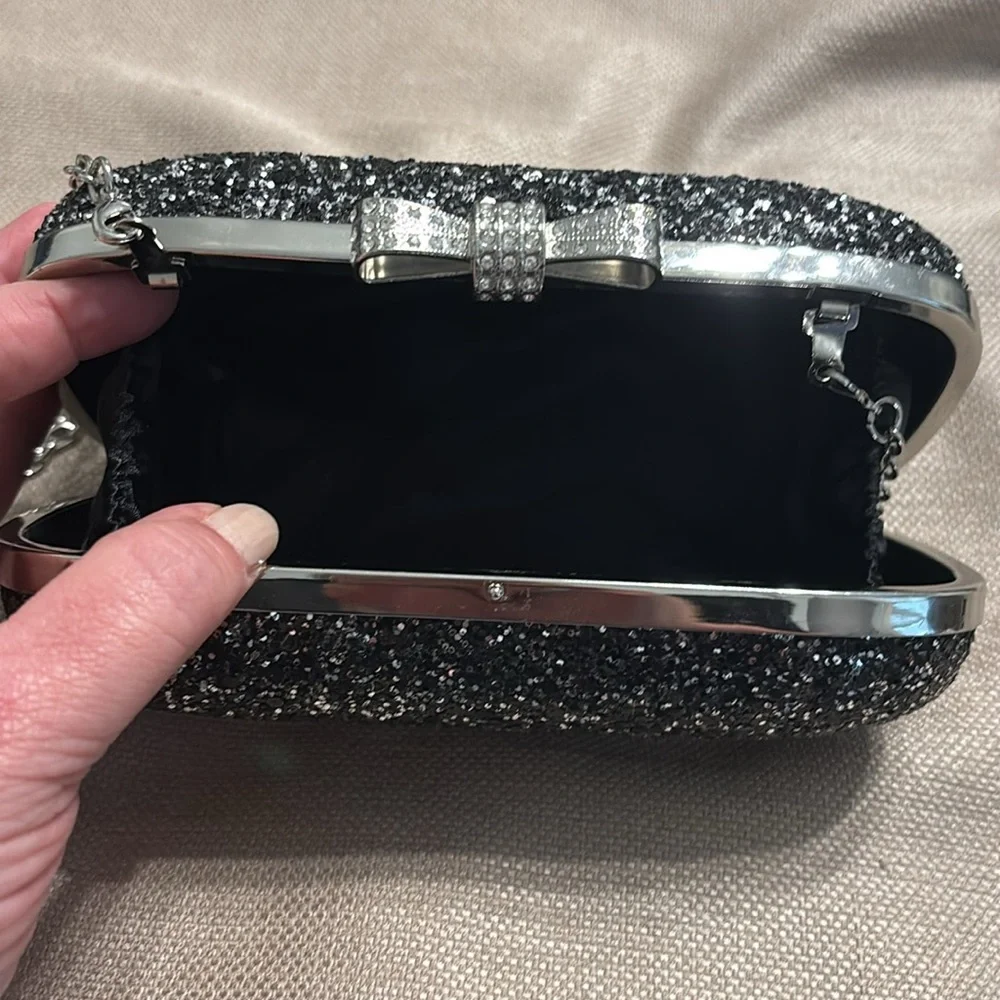 Inc International Concepts Bow Glitter Clutch
